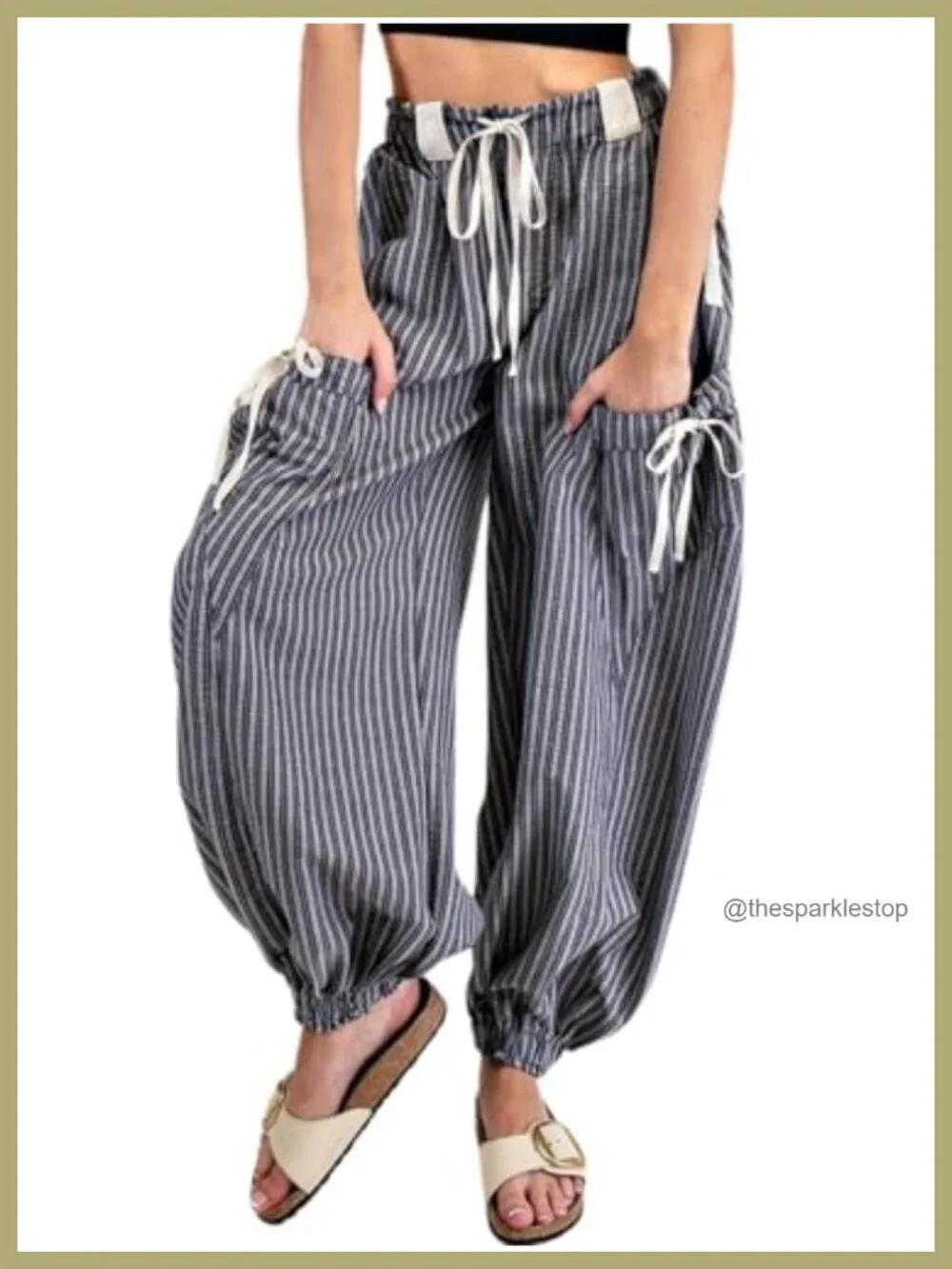 Women's Drawstring Wide Leg Lounge Pants with Pockets - Casual Joggers